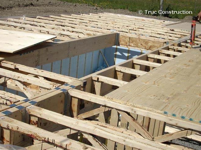 Plancher de structure en plywood embouvté 